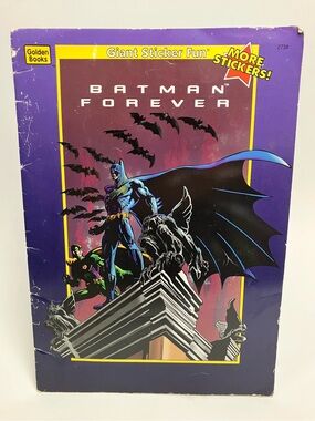 Vintage Batman Forever 1995 Giant Sticker Fun Golden Books DC Comics Stickers